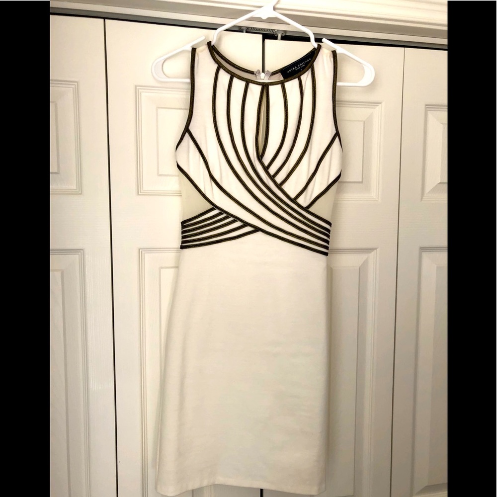 Stunning white and gold cocktail dress!